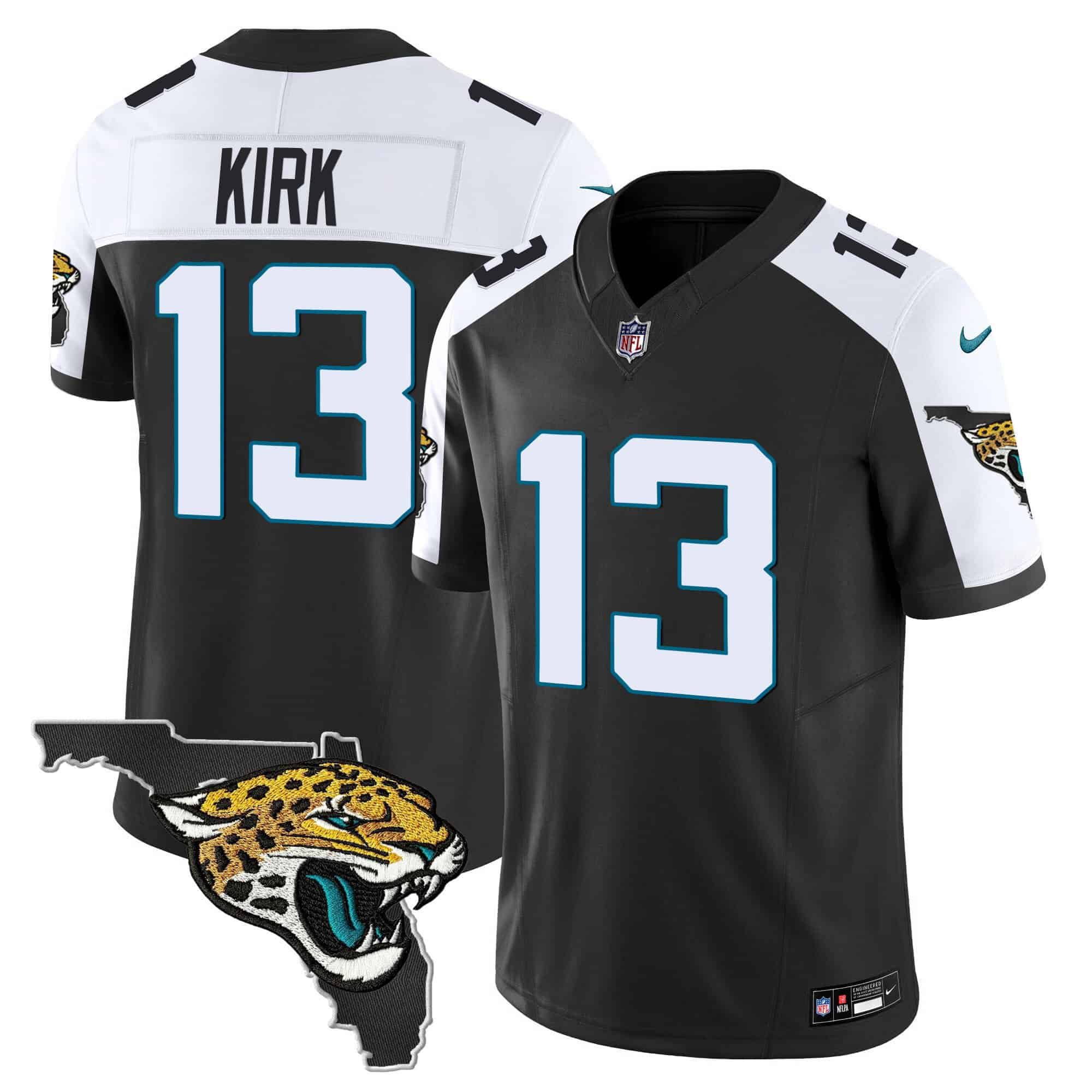 Men Jacksonville Jaguars #13 Kirk Black 2024 Nike Florida Patch Vapor NFL Jersey->indianapolis colts->NFL Jersey